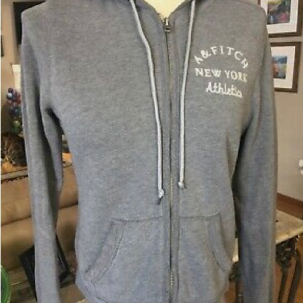 Warm & Cozy Rare - Abercrombie & Fitch Sherpa Gray Hooded Zip/Jacket s…
